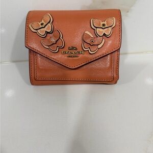 Coach Trifold Wallet with Butterfly Details